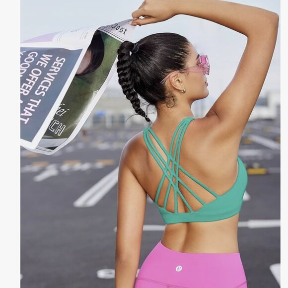 WORN ONCE: RUNNING GIRL Sports Bras Medium Support, Criss-Cross Strappy XL - Picture 5 of 10